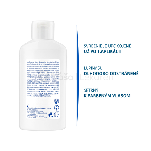 Ducray Kélual DS Šampón pri závažných stavoch lupín a seboroickej dermatitíde