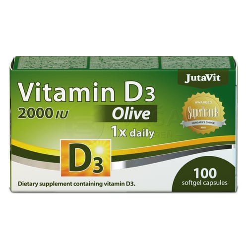 JutaVit Vitamín D3 2000 IU + oliva