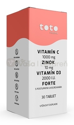 TOTO Vitamín C + Zinok + Vitamín D3 Forte