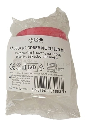 Biomic Jednorazová nádoba na odber moču, 120 ml