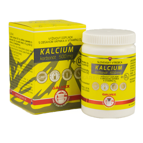 Galvex Kalcium karbonát 500 mg + D3