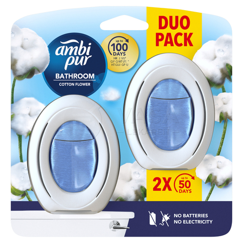 Ambi Pur Bathroom Cotton Fresh DUO Nepretržitý osviežovač vzduchu do kúpeľne