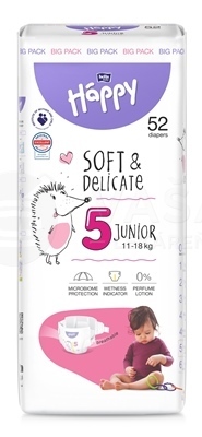 Bella Baby Happy Soft&amp;Delicate 5 Junior Detské plienky (11-18 kg)