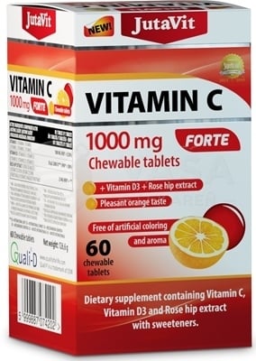 JutaVit Vitamín C 1000 mg Forte s vitamínom D3 a extraktom zo šípok