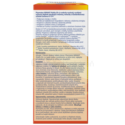 Pharmaton Geriavit Vitality 50+