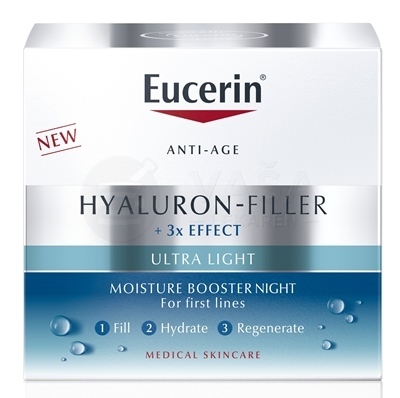 Eucerin Hyaluron-Filler+3x Effect Nočný ultra-ľahký hydratačný booster