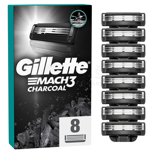 Gillette Mach3 Charcoal Pánske náhradné holiace hlavice