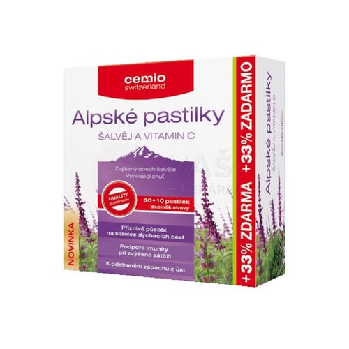 Cemio Alpské pastilky Šalvia a vitamín C