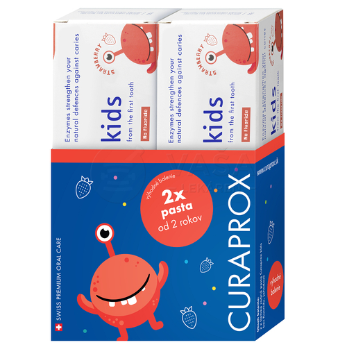 Curaprox Kids 2+ Bez fluoridu (Dvojbalenie)