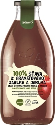 zdravo 100% ŠŤAVA Z GRANÁTOVÉHO JABLKA A JABLKA