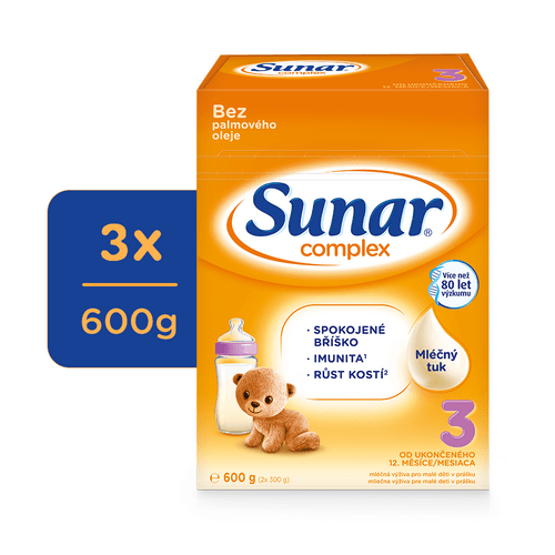 Sunar Complex 3 Multipack Batoľacie mlieko (od ukončeného 12. mesiaca)