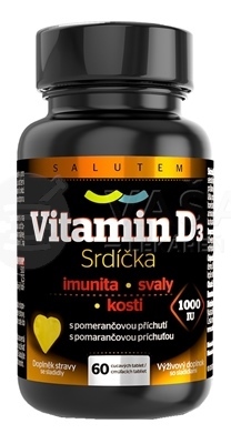 Salutem Vitamín D3 Srdiečka 1000 IU