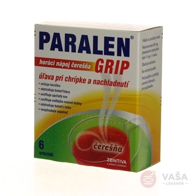 Paralen Grip Horúci nápoj Čerešňa 650 mg/10 mg