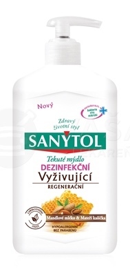 Sanytol Dezinfekčné vyživujúce tekuté mydlo (Mandľové mlieko a materská kašička)