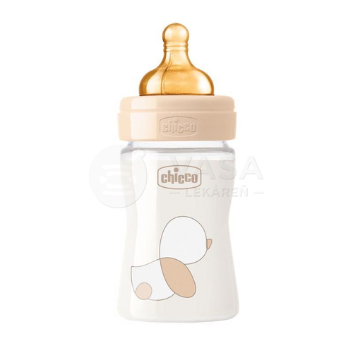 CHICCO Original Touch Sklenená dojčenská fľaša s latexovým cumlíkom