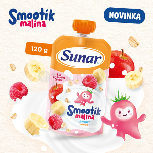 Sunar Smootík Malina, jogurt, ovos (od ukonč. 12. mesiaca)