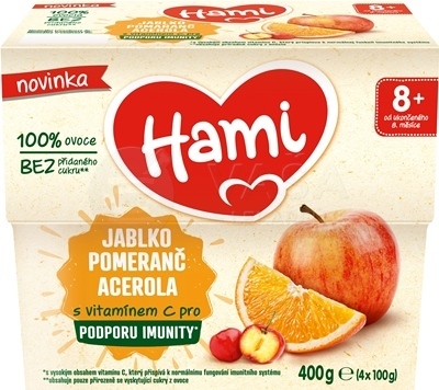 Hami 100% ovocie Jablko + Pomaranč + Acerola (od ukončeného 8. mesiaca)