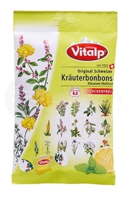 Vitalp Kräuterbonbons Citrón + medovka Švajčiarske bylinné cukríky bez cukru