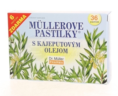 Müllerove pastilky s kajeputovým olejom (na ťažkosti v hrdle)