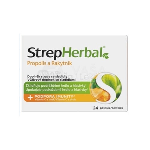 StrepHerbal Propolis a Rakytník s vitamínom C a zinkom