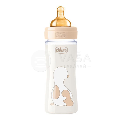 CHICCO Original Touch Sklenená dojčenská fľaša s latexovým cumlíkom