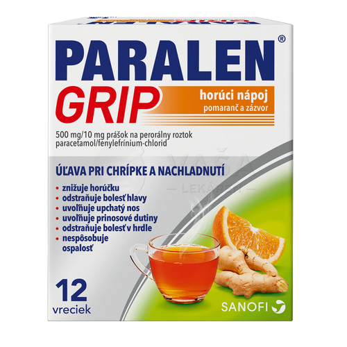 Paralen Grip Horúci nápoj Pomaranč a zázvor