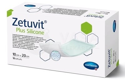 Zetuvit Plus Silicone Kompres sterilný (10 x 20 cm)