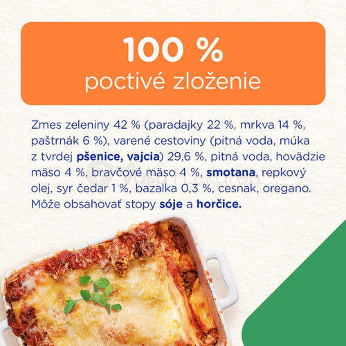 Sunar Príkrm Lasagne s hovädzím mäsom (od ukonč. 6. mesiaca)