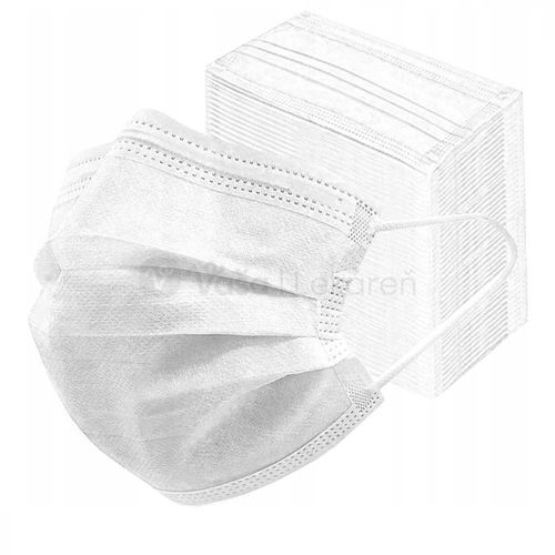 Mercator Jednorazové chirurgické rúško 3-vrstvové (biele)