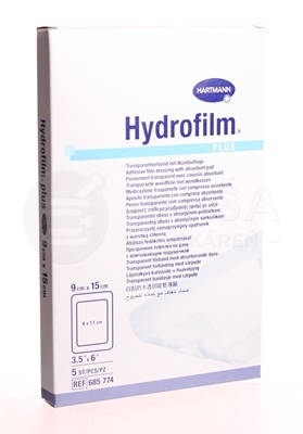 Hydrofilm Plus Sterilný transparentný obväz s vankúšikom (9 x 15 cm)