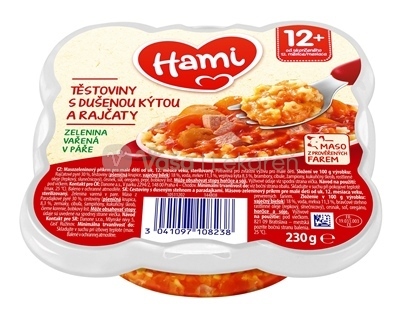 Hami Príkrm Cestoviny s duseným stehnom a paradajkami (od ukonč. 12. mesiaca)