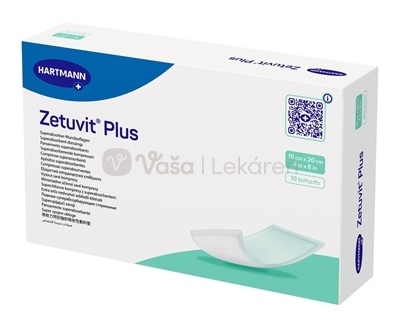 Zetuvit Plus Kompres nasiakavý sterilný (10 x 20 cm)