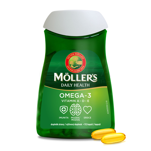 Moller´s Omega-3 Daily Health Rybí olej v kapsulách s vôňou vanilky