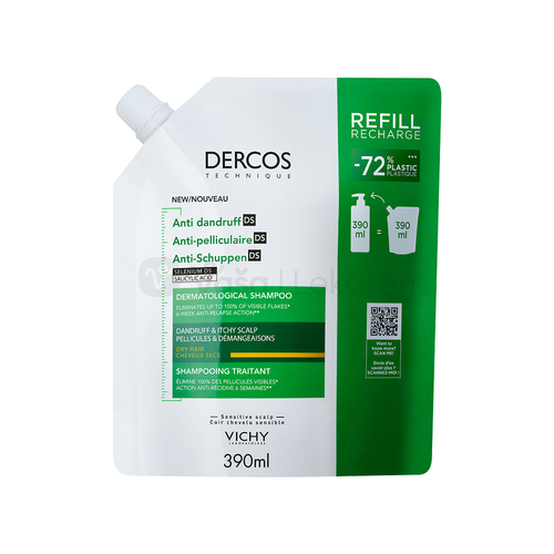 Vichy Dercos Anti-dandruff DS Šampón proti suchým lupinám (Náhradná náplň)