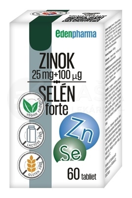 EDENpharma Zinok 25 mg + Selén 100 µg Forte