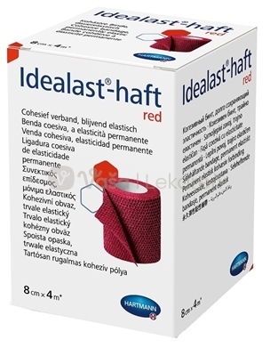 Idealast-haft Color Ovínadlo elastické krátkoťažné červené (8 cm x 4 m)