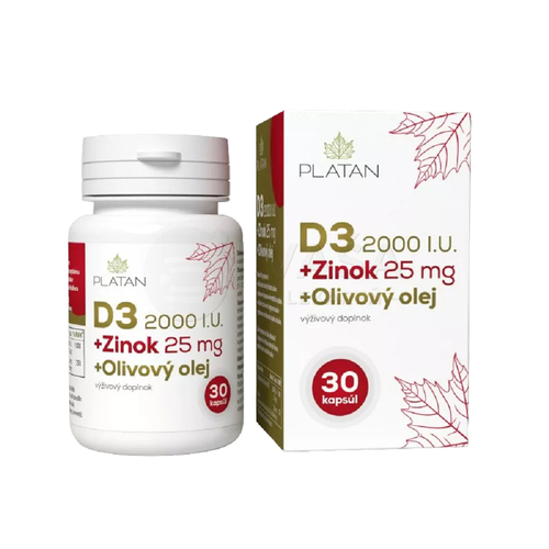 Platan Vitamín D3 2000 IU + Zinok 25 mg + Olivový olej