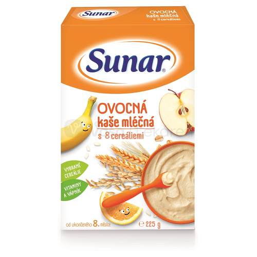 Sunar Ovocná mliečna kaša s 8 cereáliami (od ukončeného 8. mesiaca)