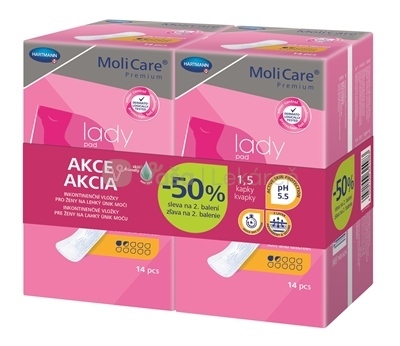 MoliCare Premium Lady Pad 1,5 kvapky Duopack (zľava -50% na 2. balenie)