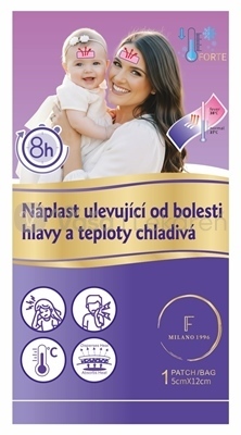 Forte Chladivá náplasť uľavujúca od bolesti hlavy a teploty (5 x 12 cm)