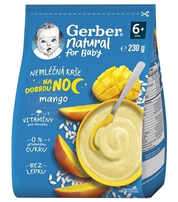 Gerber Natural Nemliečna kaša Dobrú noc Mango (od ukončeného 6. mesiaca)
