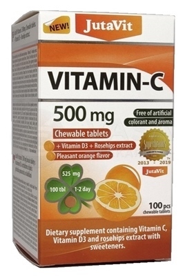 JutaVit Vitamín C 500 mg s vitamínom D3 a extraktom zo šípok