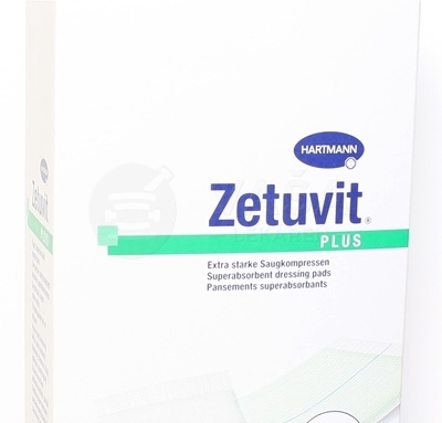 Zetuvit Plus Kompres nasiakavý sterilný (10 x 20 cm)