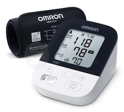 OMRON M4 Intelli Digitálny automatický tlakomer na rameno s Intelli predĺženou manžetou a bluetooth 