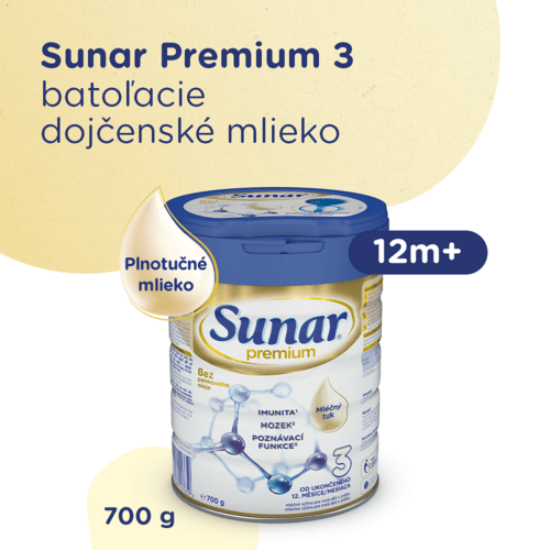 Sunar Premium 3 Multipack Batoľacie mlieko (od ukončeného 12. mesiaca)