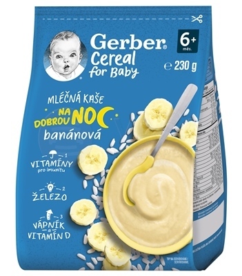 Gerber Cereal Mliečna kaša Dobrú noc Banánová (od ukončeného 4. mesiaca)