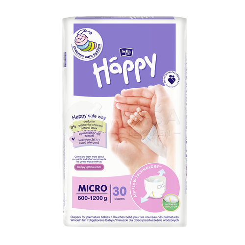 Bella Baby Happy Micro Detské plienky (0,6-1,2 kg)