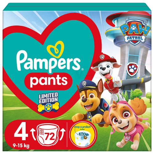 Pampers Pants Paw Patrol 4 Detské plienkové nohavičky (9-15 kg)