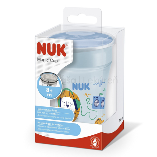 NUK Magic Cup Hrnček s viečkom, 230 ml, rôzne vzory