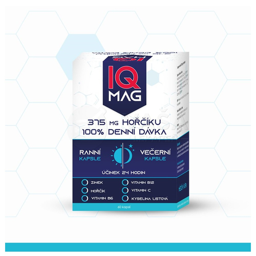 IQ MAG Horčík 375 mg (ranné a večerné kapsuly)